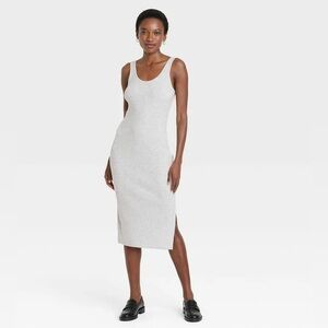 A New Day Light Gray Midi Dress